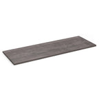 Grey wood-effect shelf on a white background