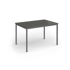 Rectangular grey table on a white background