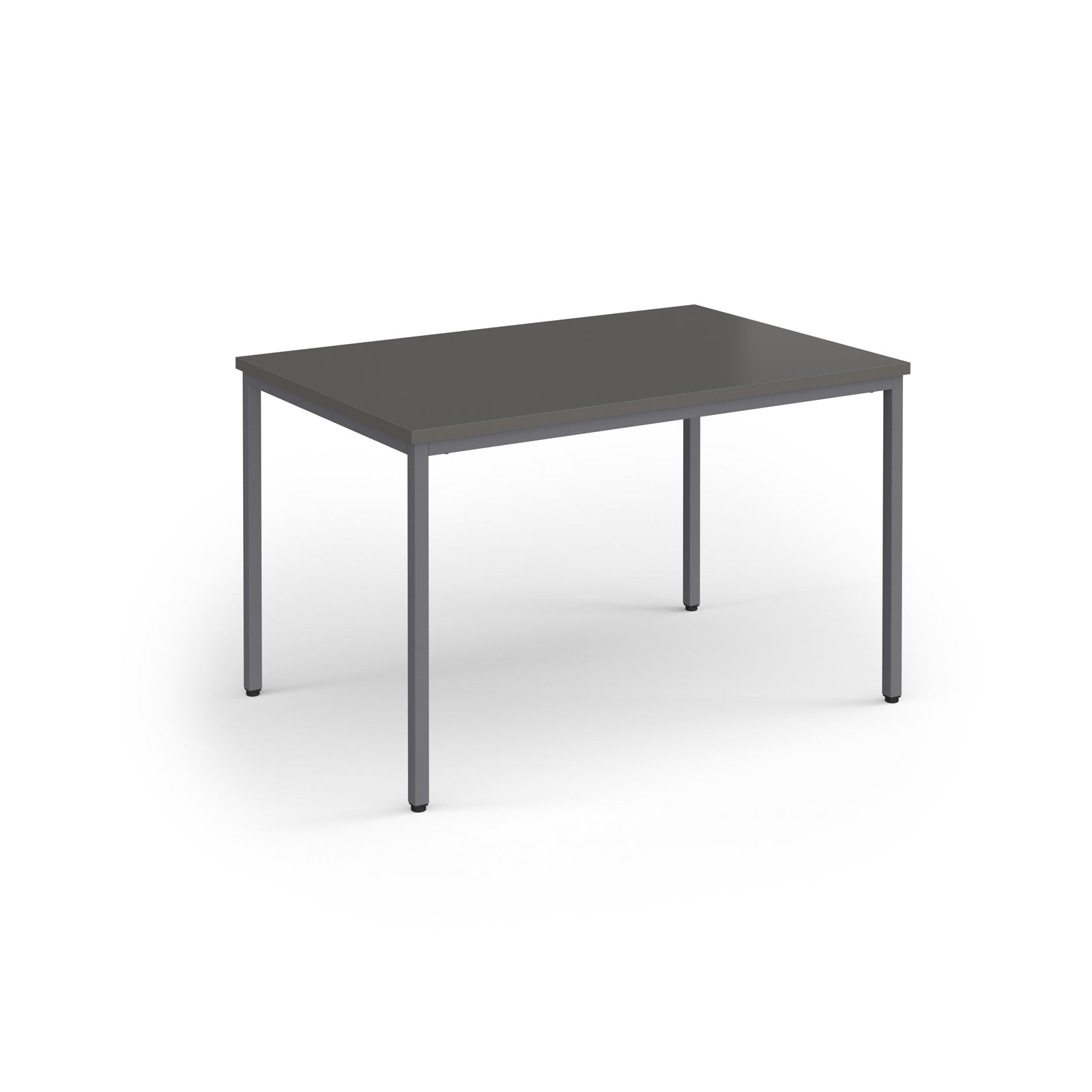 Rectangular grey table on a white background