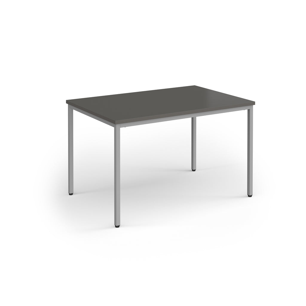 Rectangular table with metal legs on a white background