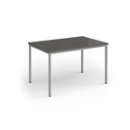 Rectangular table with metal legs on a white background