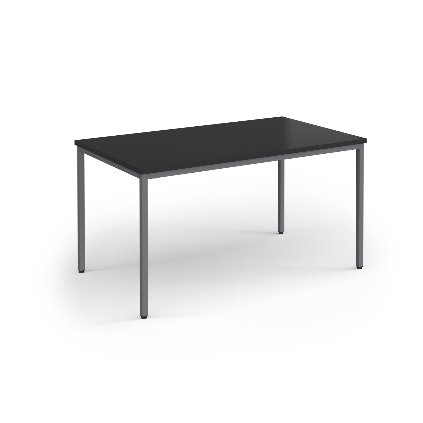 Rectangular black table on a white background