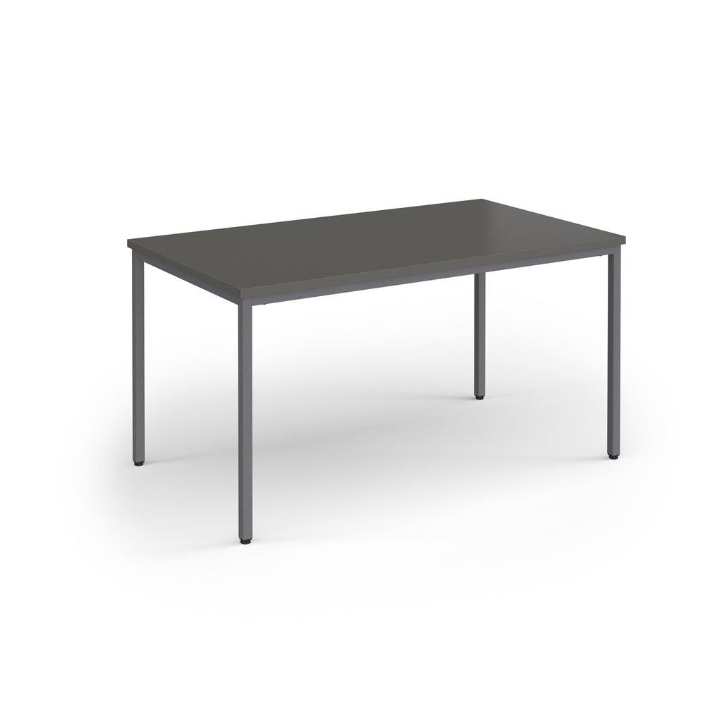 Grey rectangular table on a white background