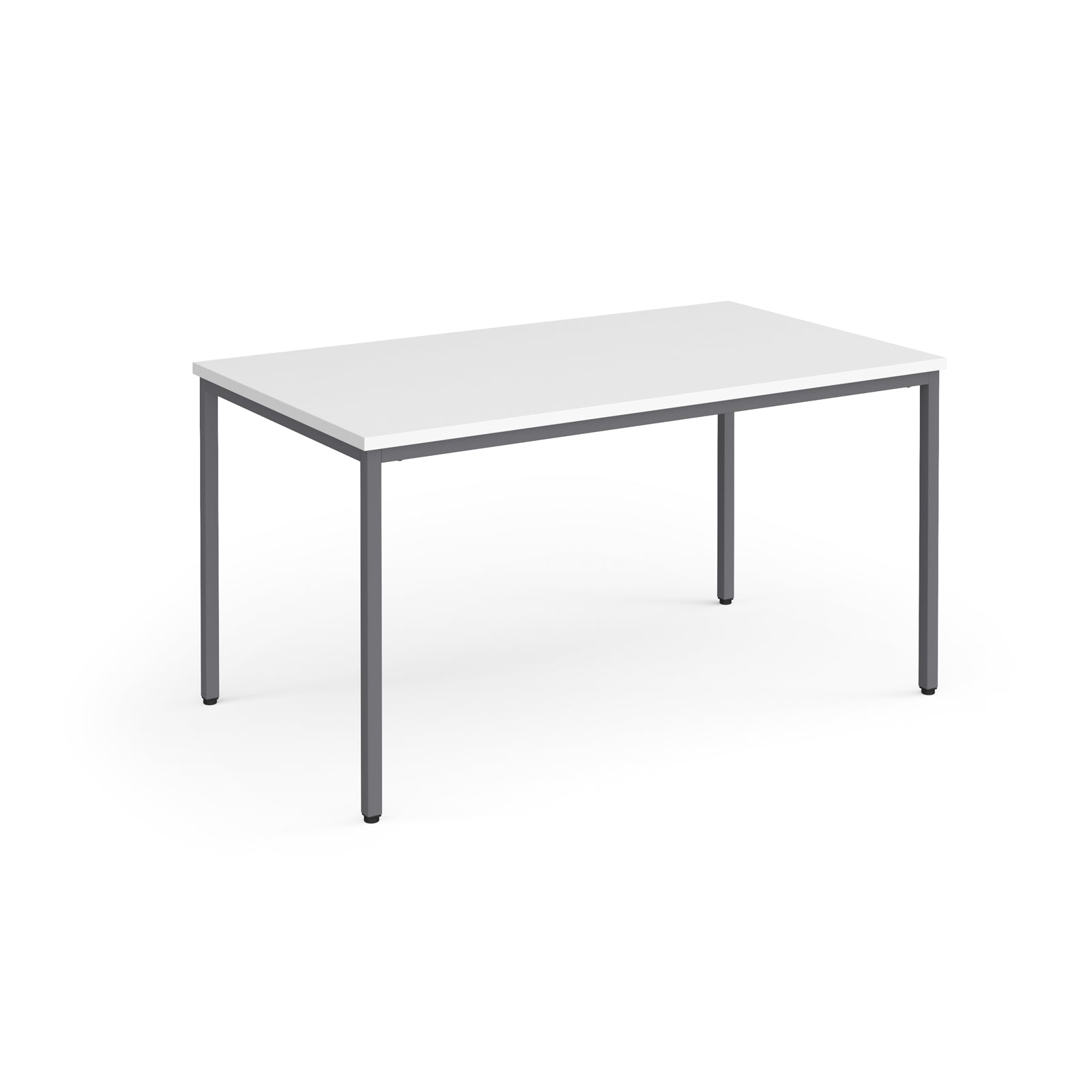 White table with gray legs on a white background