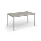 Rectangular table with metal legs on a white background