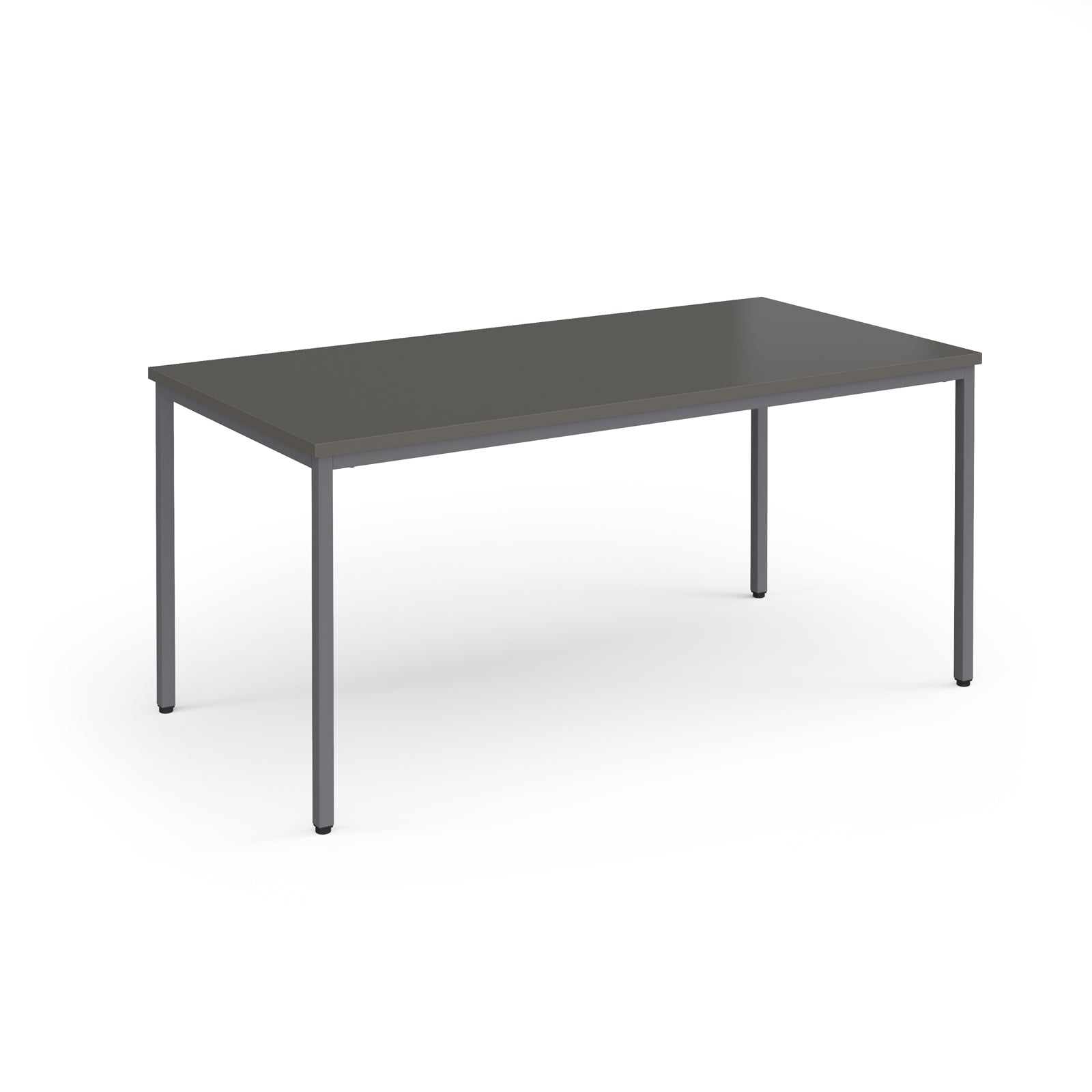 Rectangular grey table on a white background