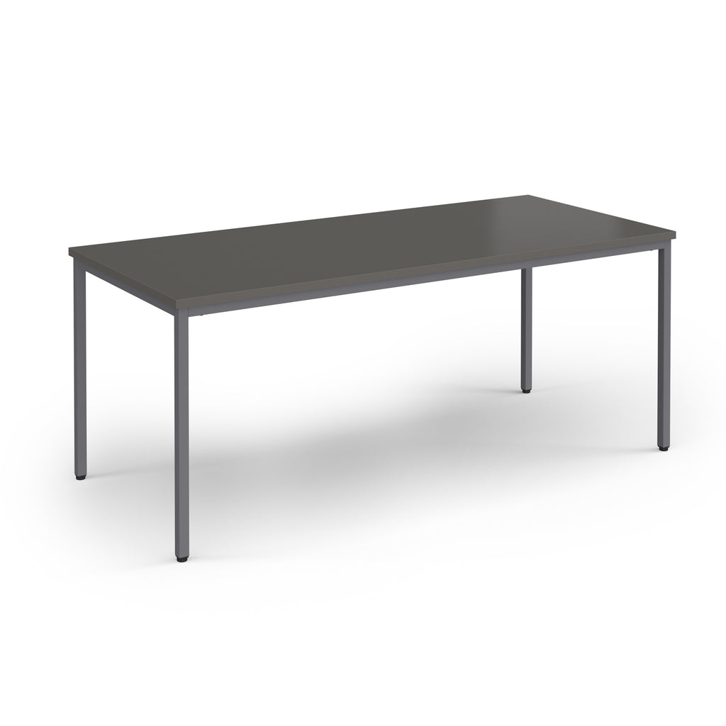 Grey rectangular table on a white background