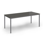 Grey rectangular table on a white background