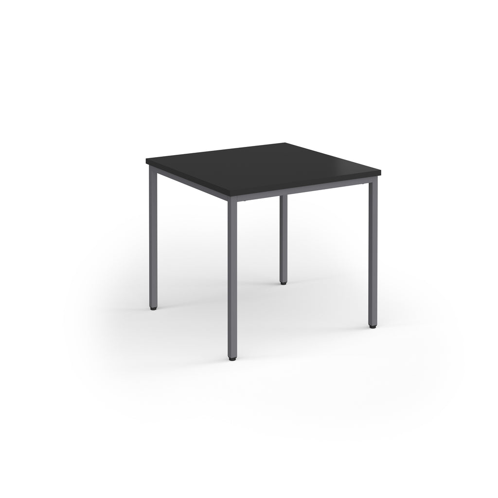 Black square table on a white background