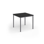 Black square table on a white background