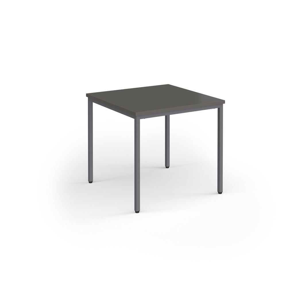Grey square table on a white background