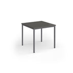 Grey square table on a white background