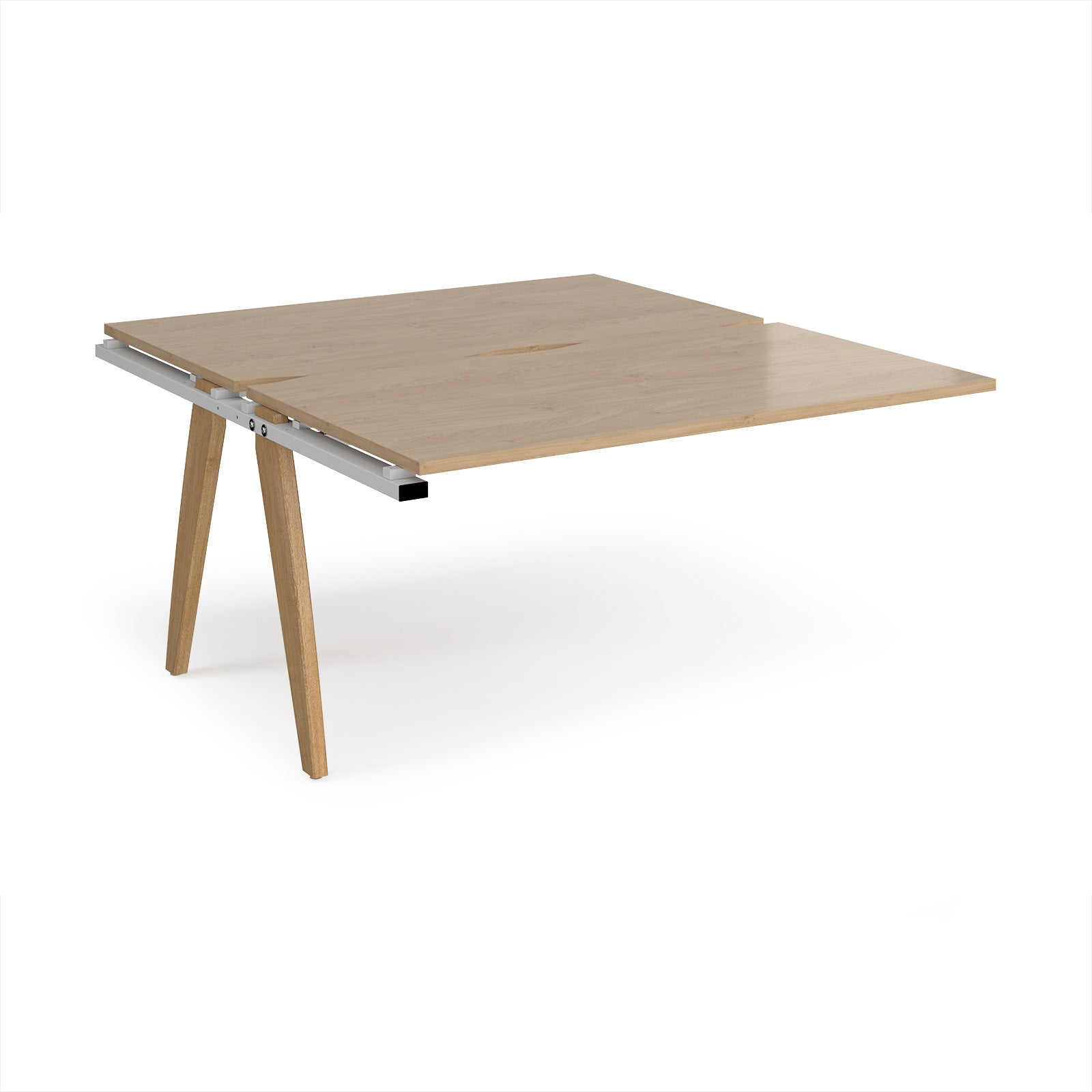 Wooden desk on a white background