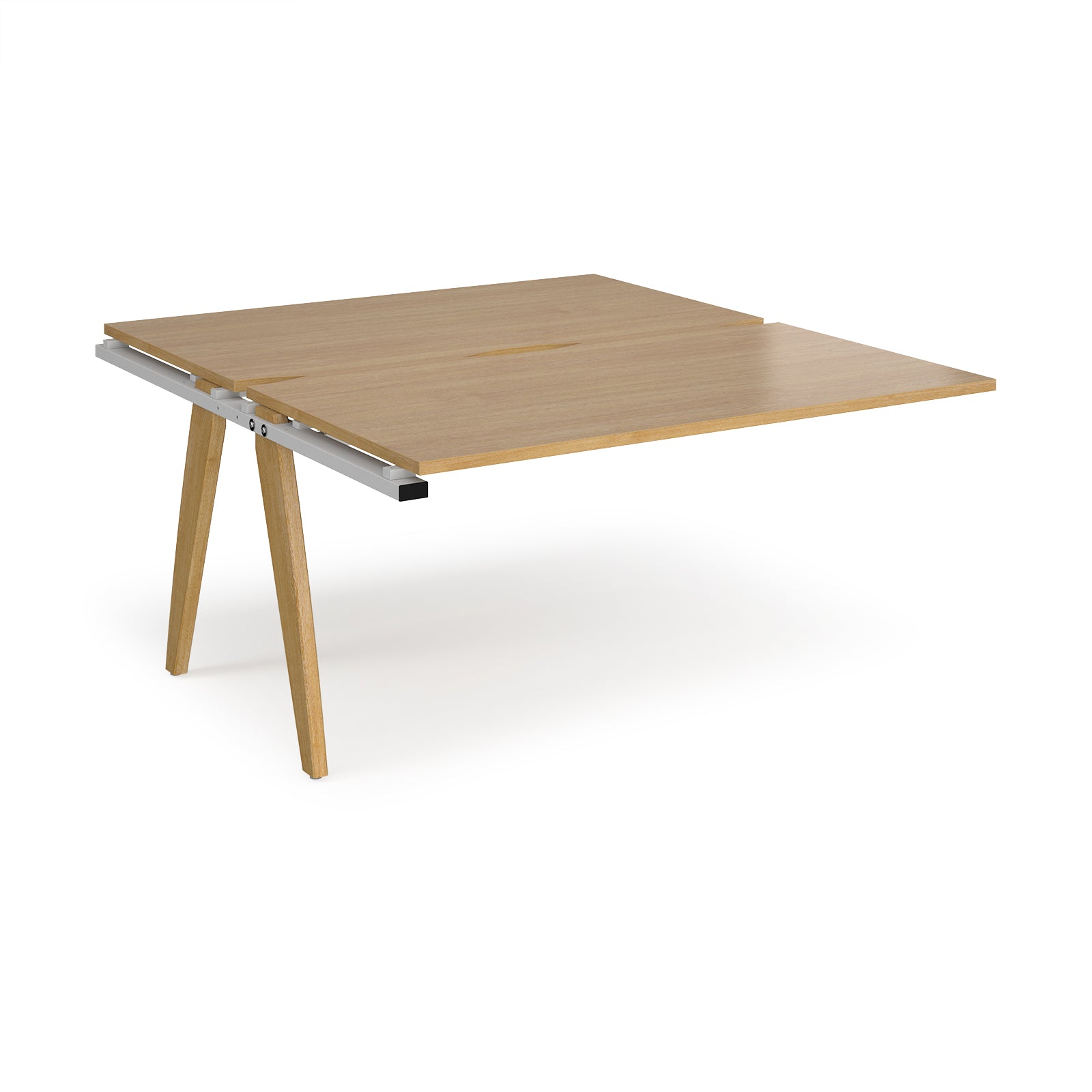 Wooden desk on a white background