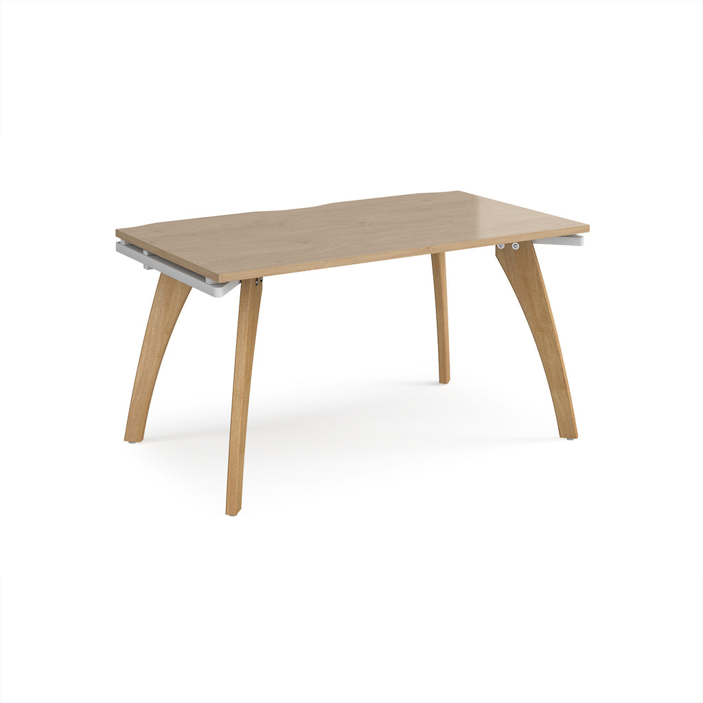 Wooden desk on a white background