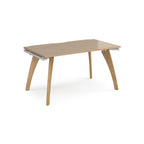 Wooden desk on a white background