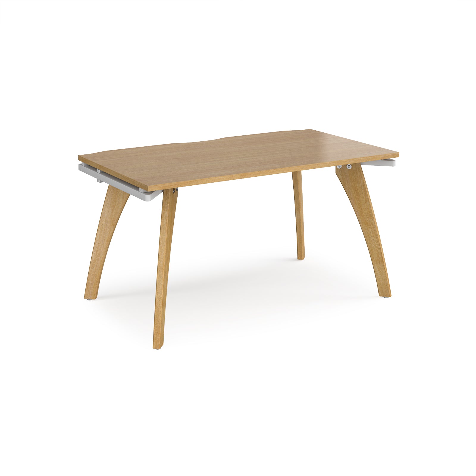 Wooden desk on a white background
