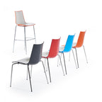 Set of colorful chairs on a white background