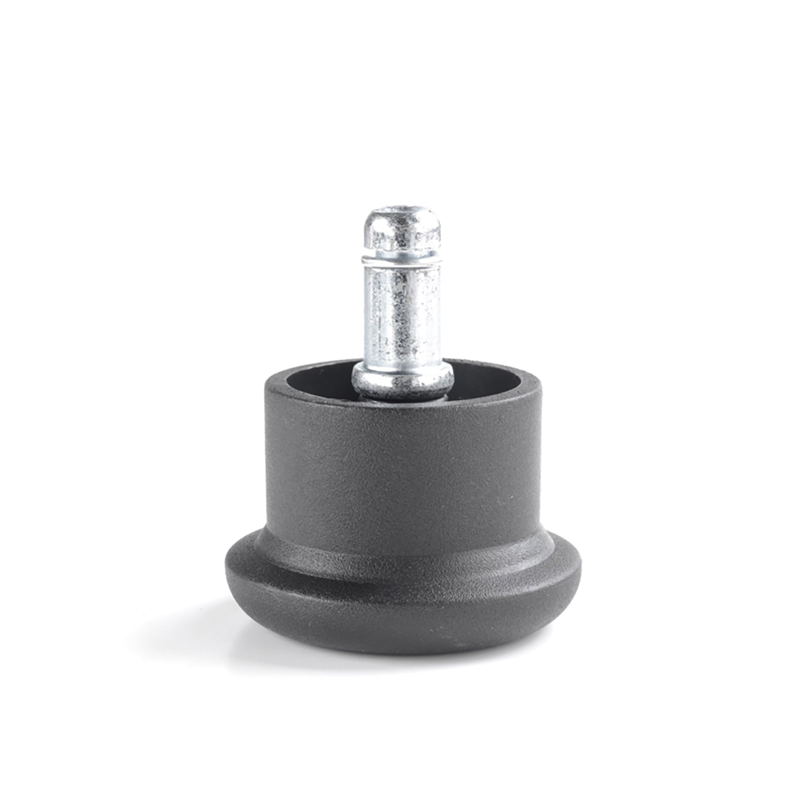 Black glide with metal screw on a white background