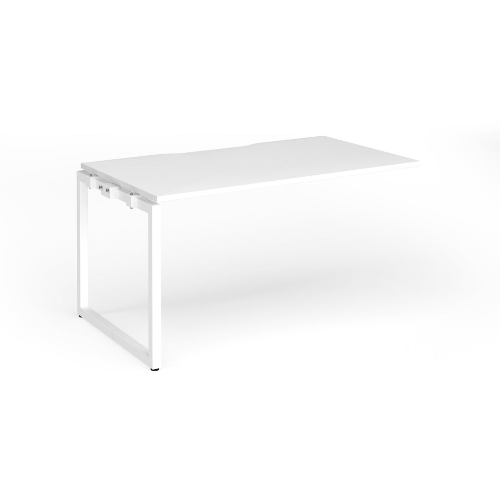 White desk add-on with metal frame on a white background