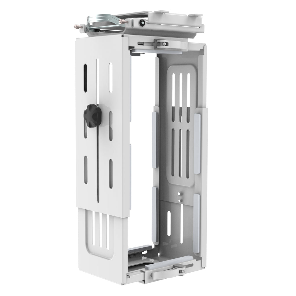 White metal PC holder on a white background