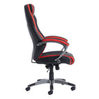 Black and red office chair on a white background