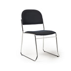 Black chair with chrome frame on a white background