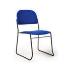 Blue chair with black frame on a white background