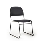 Black chair with a minimalist design on a white background