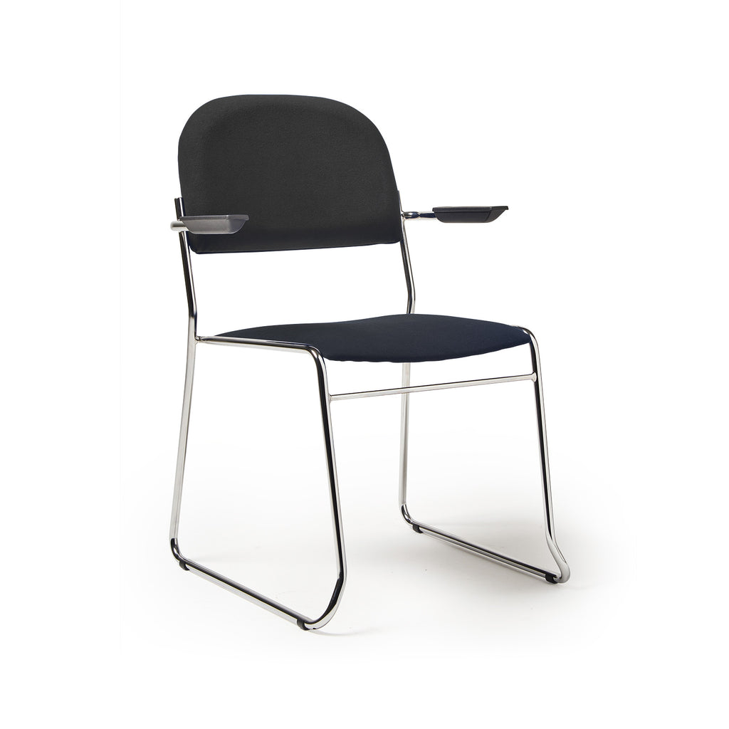 Black chair with metal frame on a white background