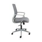 Gray office chair with a white background