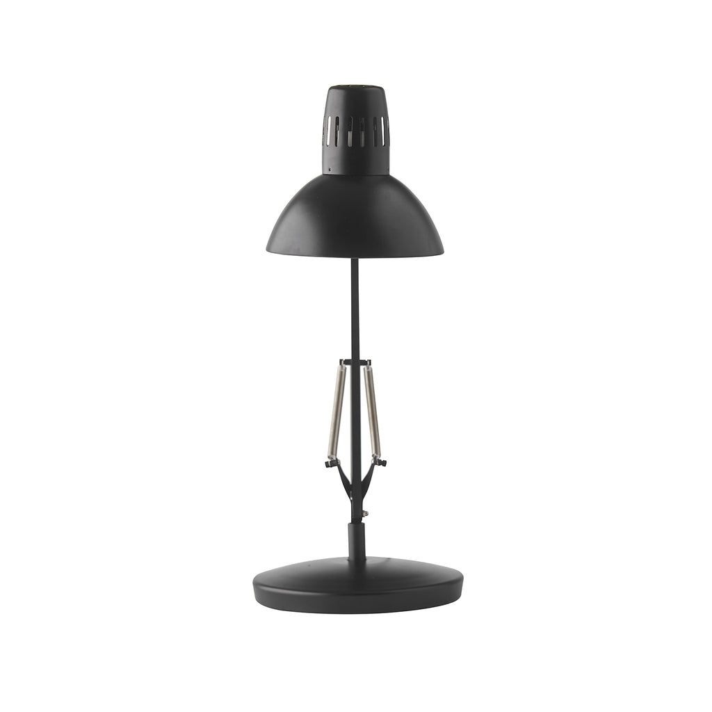 Black desk lamp on a white background