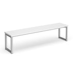 Bench with white top and silver frame on a white background