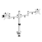 White double monitor arm on a white background