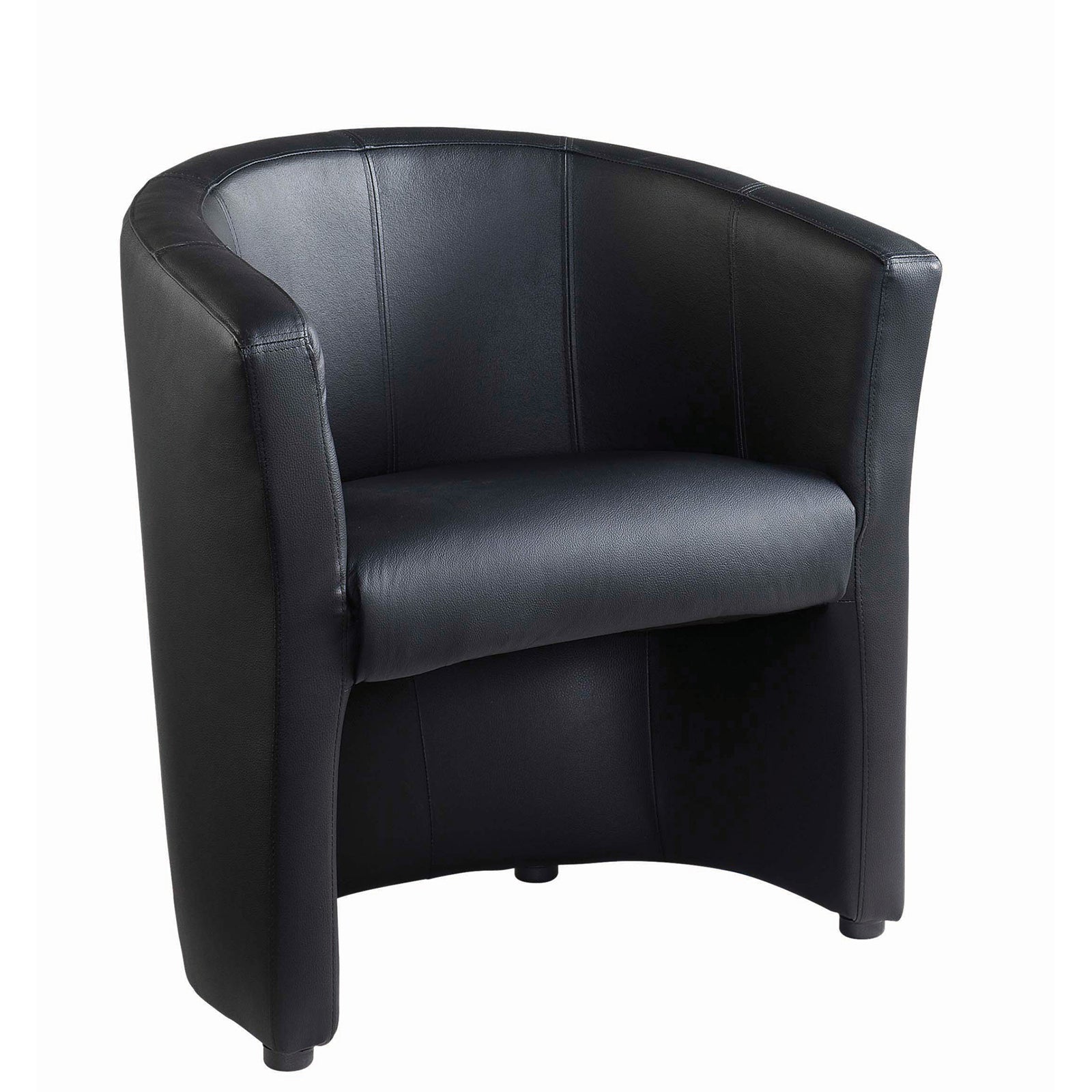 Black leather armchair on a white background