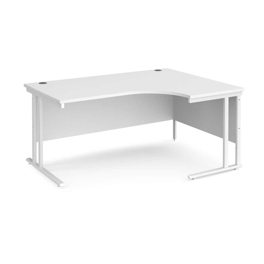 White corner desk on a white background
