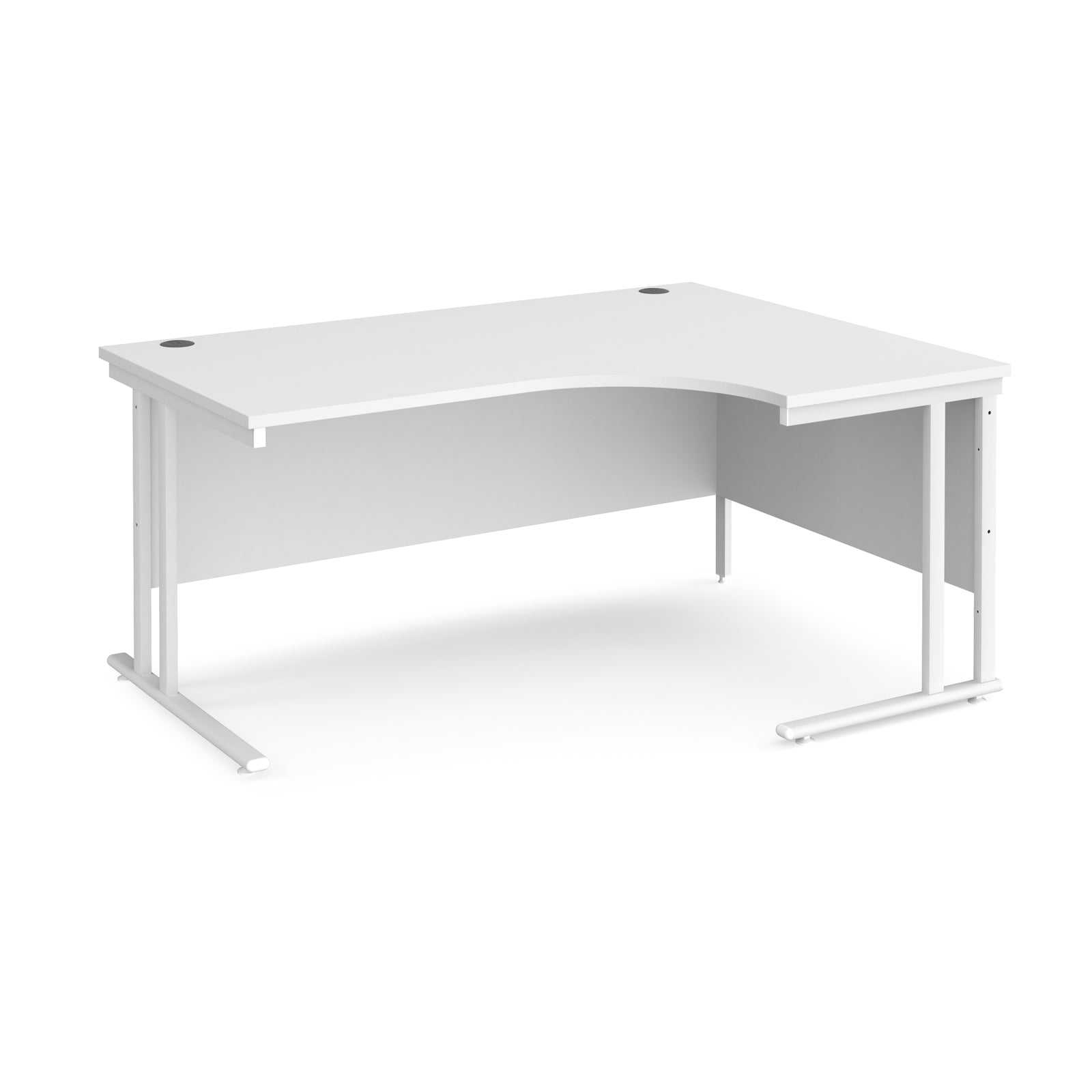 White corner desk on a white background