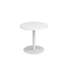 White round table on a white background