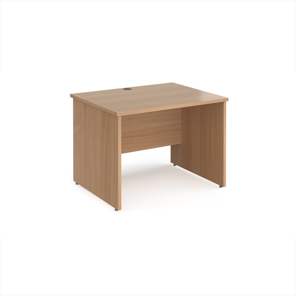 Wooden office desk on a white background
