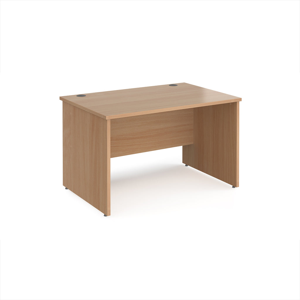 Wooden office desk on a white background