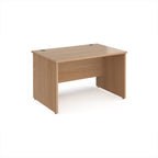 Wooden office desk on a white background