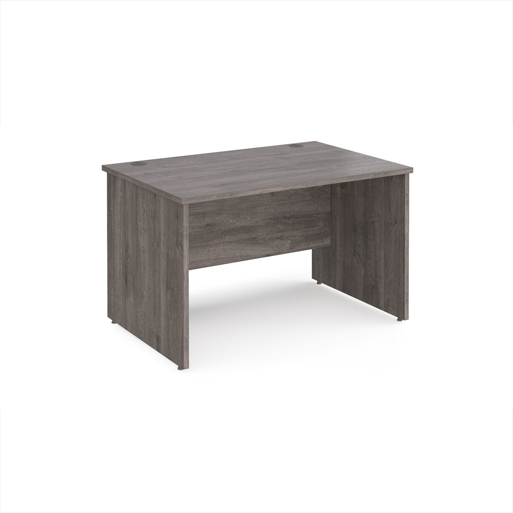 Wooden office desk on a white background