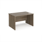 Wooden office desk on a white background