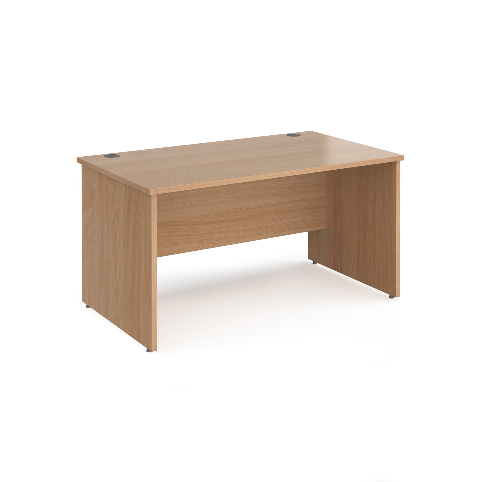 Wooden office desk on a white background