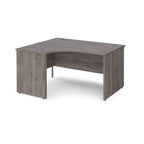Wooden corner desk on a white background