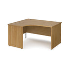 Wooden corner desk on a white background