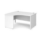 Wooden corner desk on a white background