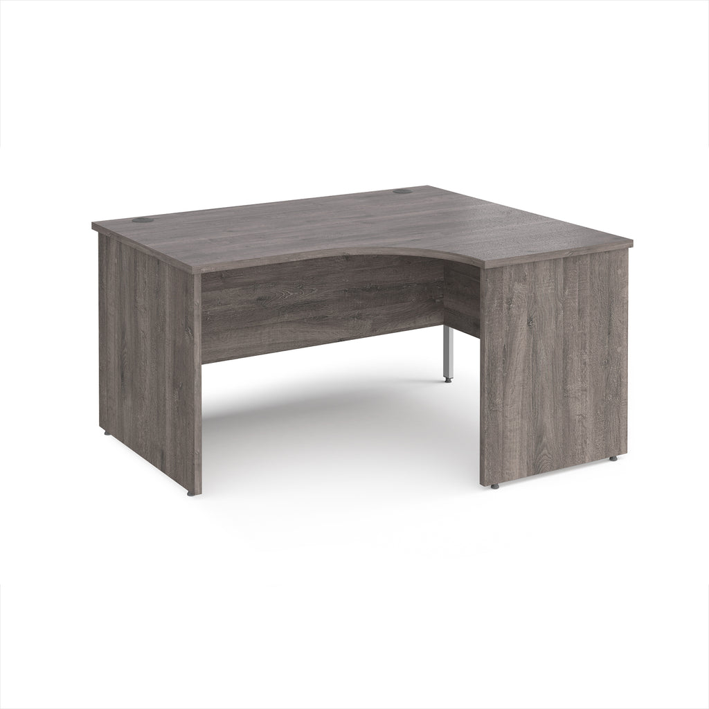 Wooden corner desk on a white background
