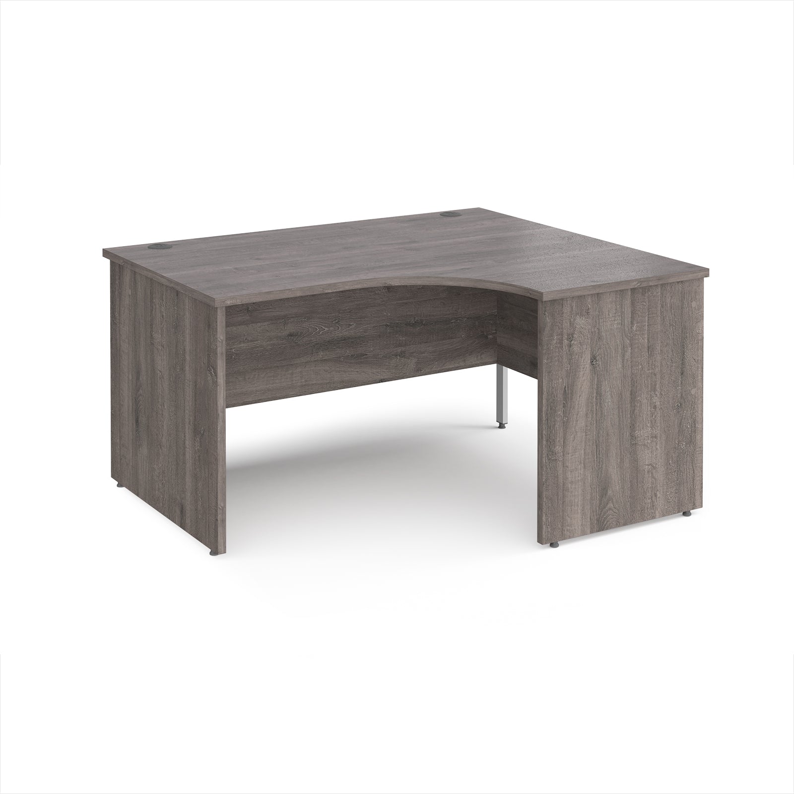 Wooden corner desk on a white background