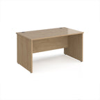Wooden office desk on a white background